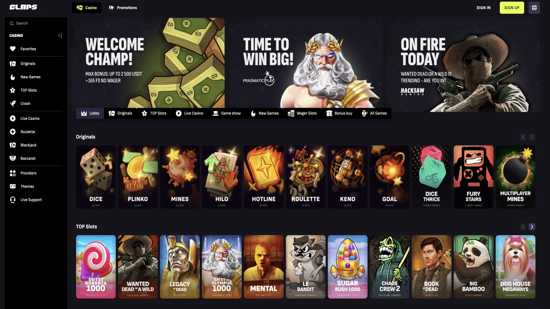 Claps Casino Übersicht